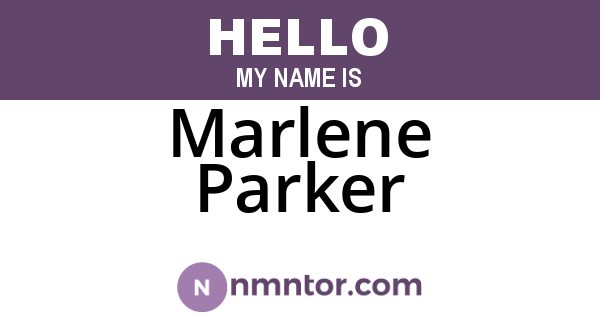 Marlene Parker