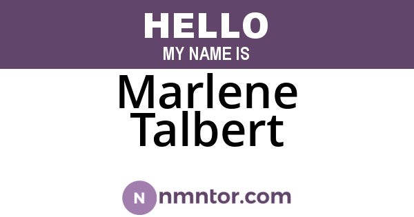 Marlene Talbert