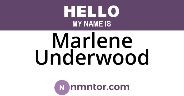 Marlene Underwood