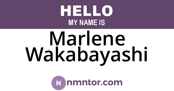 Marlene Wakabayashi
