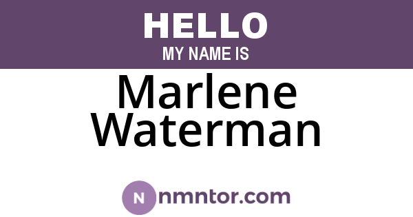 Marlene Waterman