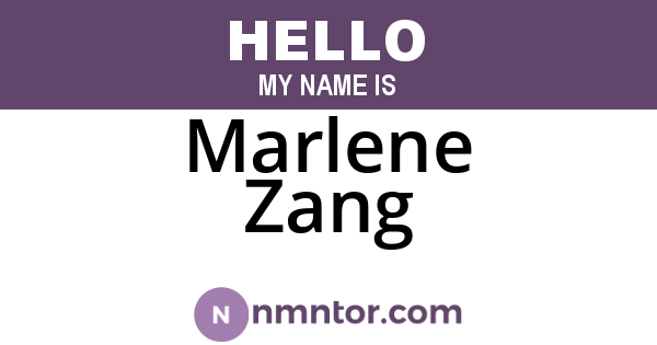 Marlene Zang