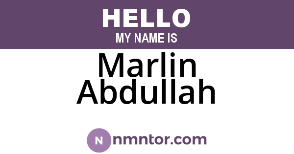 Marlin Abdullah