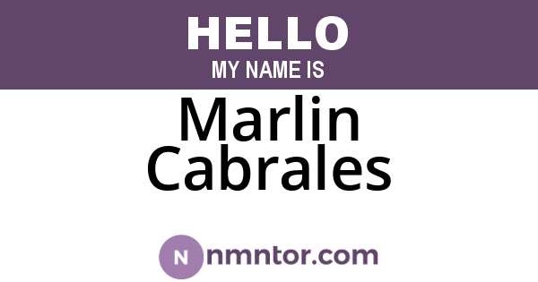 Marlin Cabrales
