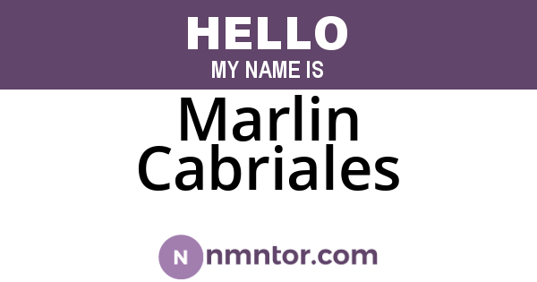 Marlin Cabriales