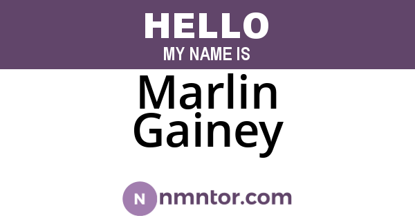 Marlin Gainey
