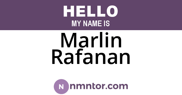 Marlin Rafanan