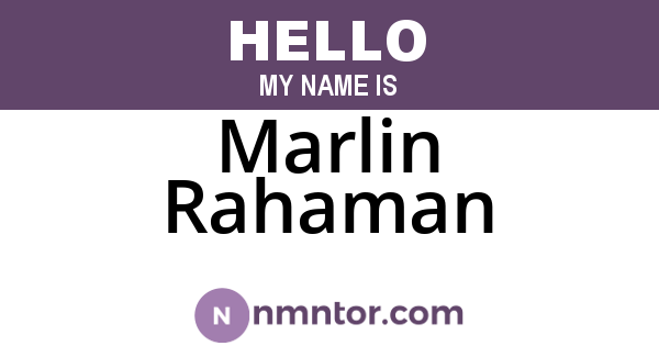 Marlin Rahaman