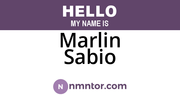 Marlin Sabio