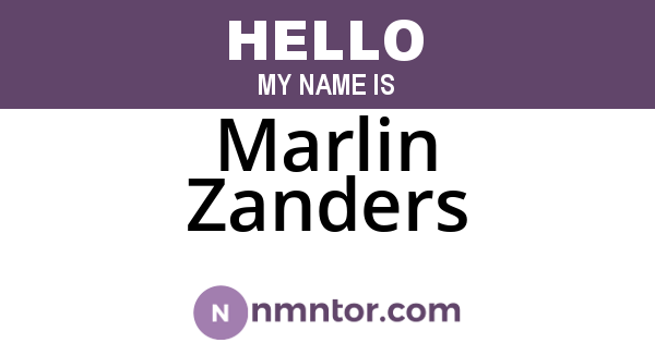 Marlin Zanders