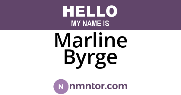 Marline Byrge