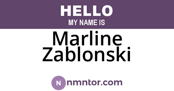 Marline Zablonski