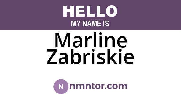 Marline Zabriskie
