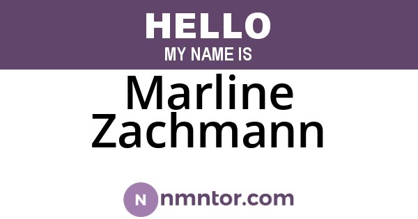 Marline Zachmann