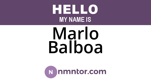 Marlo Balboa