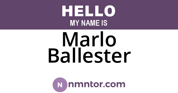 Marlo Ballester