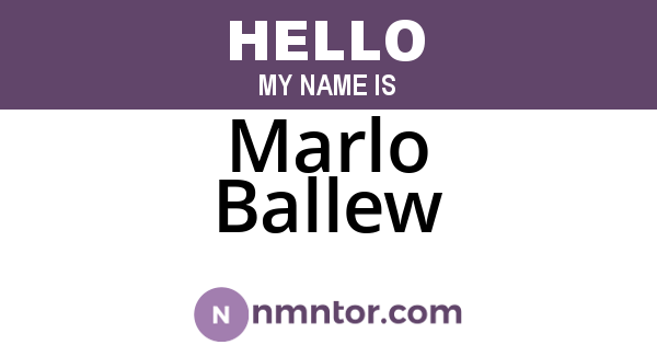 Marlo Ballew