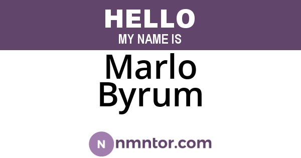 Marlo Byrum