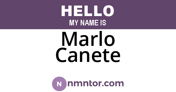 Marlo Canete