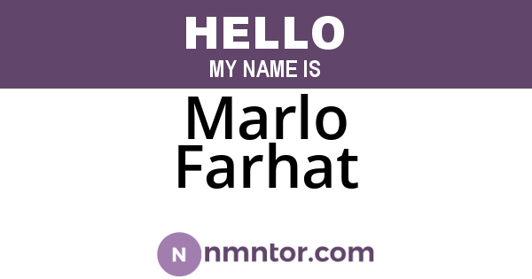 Marlo Farhat