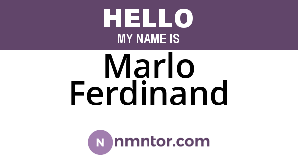 Marlo Ferdinand