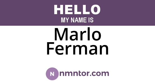 Marlo Ferman