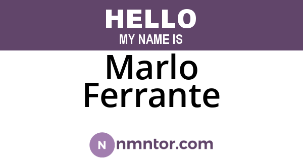Marlo Ferrante