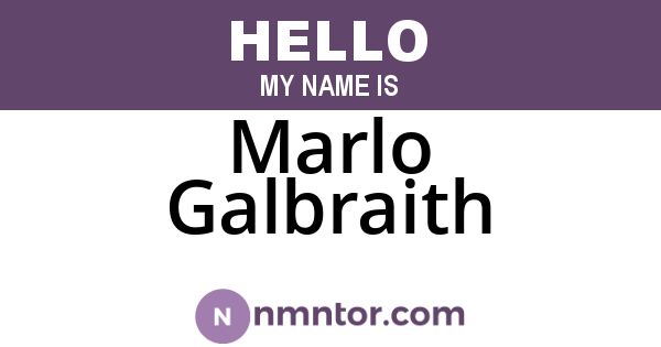 Marlo Galbraith