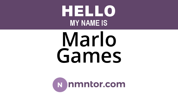 Marlo Games