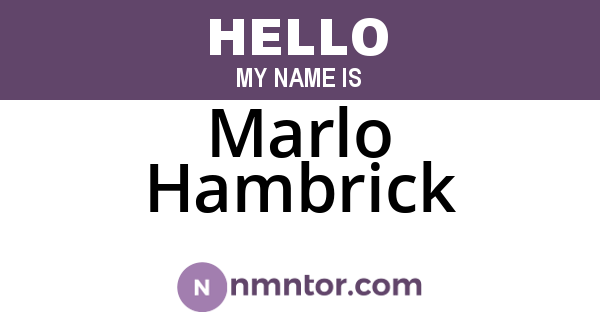 Marlo Hambrick
