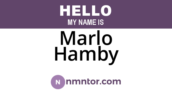 Marlo Hamby