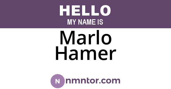 Marlo Hamer