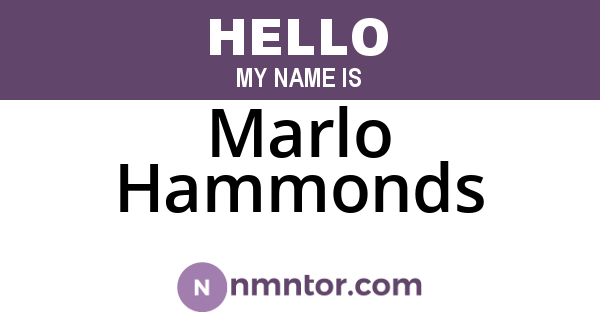 Marlo Hammonds