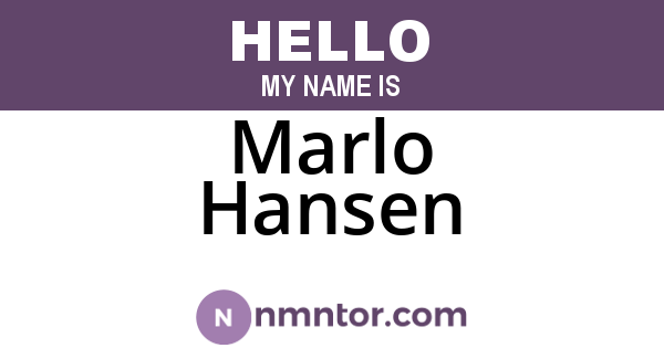 Marlo Hansen