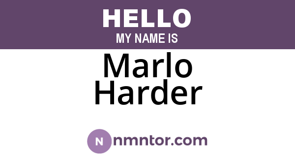 Marlo Harder