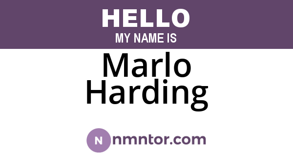 Marlo Harding