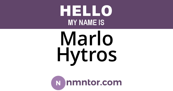 Marlo Hytros
