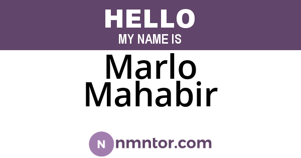 Marlo Mahabir