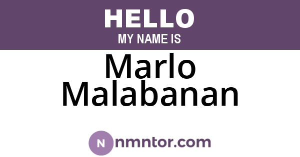 Marlo Malabanan