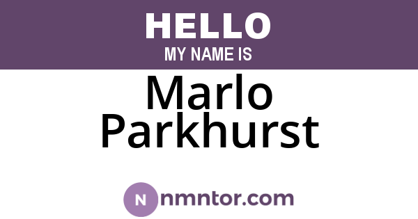 Marlo Parkhurst