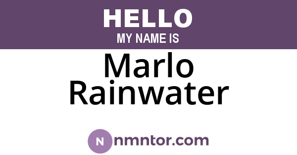 Marlo Rainwater