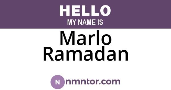 Marlo Ramadan