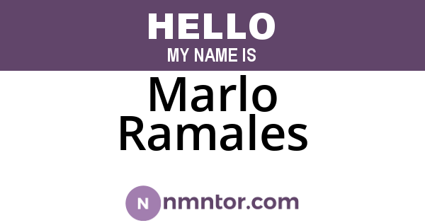 Marlo Ramales