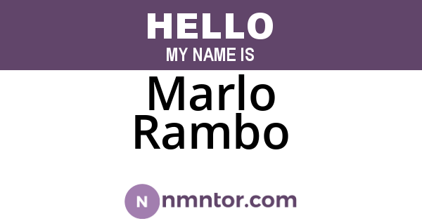Marlo Rambo