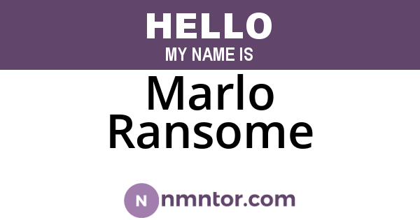 Marlo Ransome
