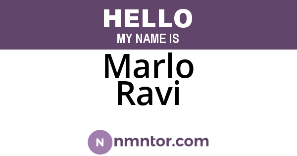 Marlo Ravi