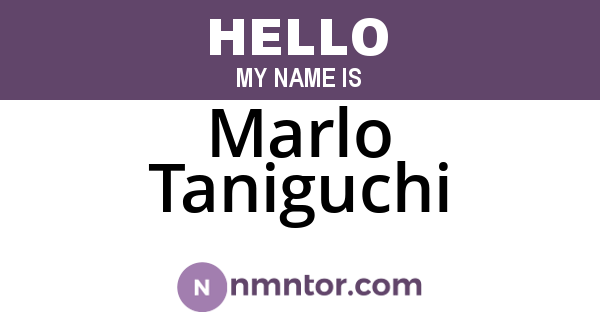 Marlo Taniguchi