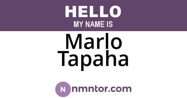 Marlo Tapaha