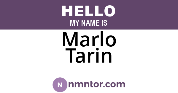 Marlo Tarin