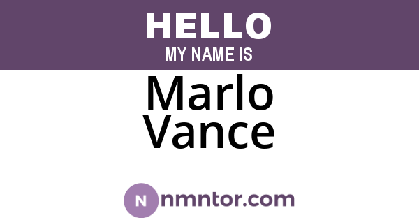 Marlo Vance
